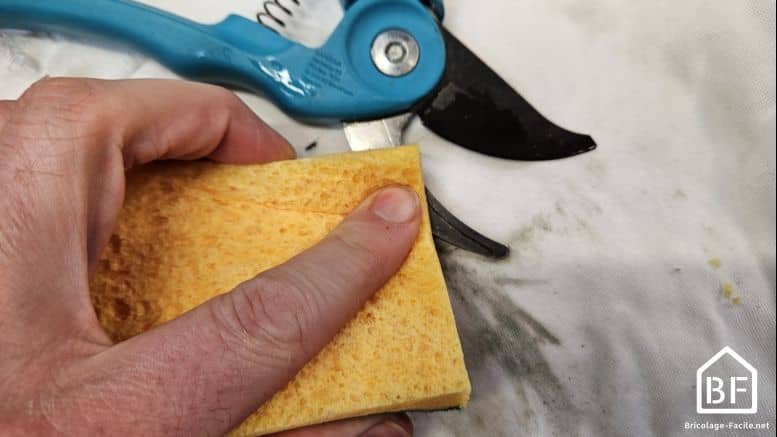 nettoyage du sécateur